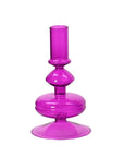 Colorful Glass Taper Candle Holders Purple