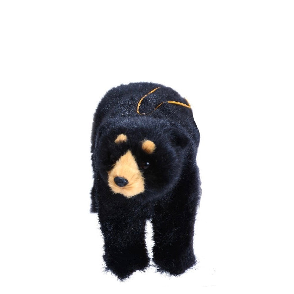 Plush Black Bear Ornament Standing