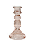 Pink or Peach Glass Candle Holder Peach