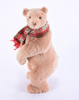 Plush Teddy Bear with Knitted Scarf 14.2" x 6.75"