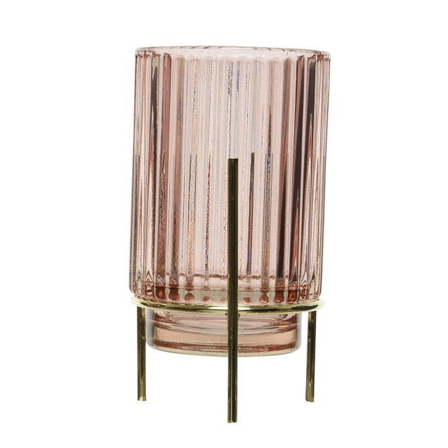 Blush Pink or Purple Tea Light Holders Pink Stripe