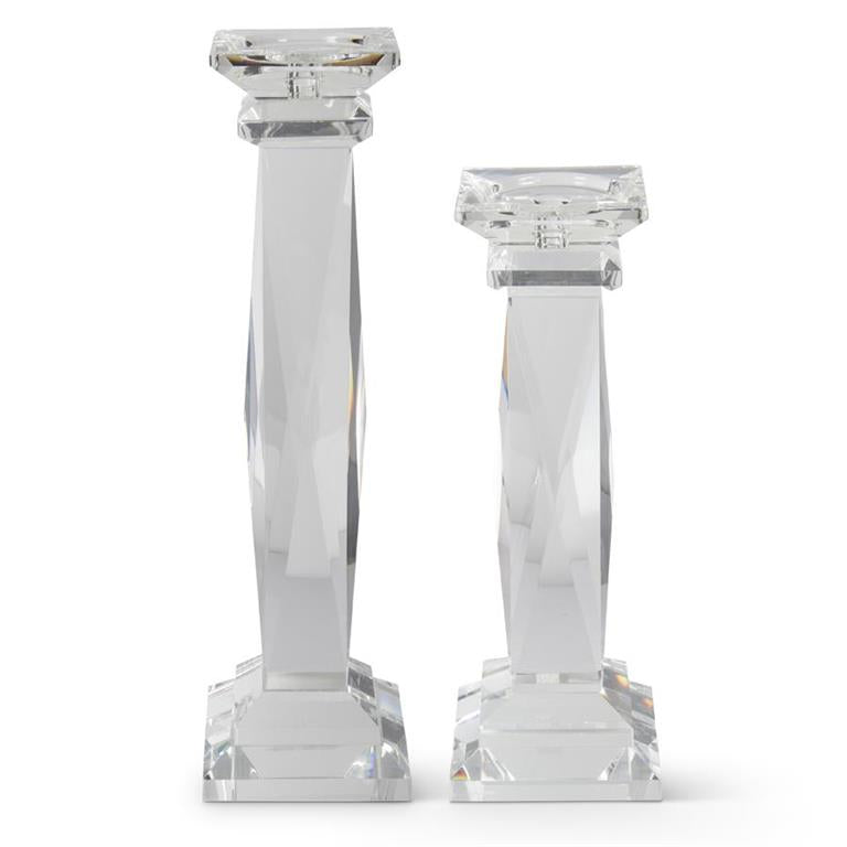 Beveled-Glass Pillar Candle Holder