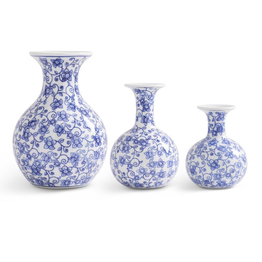 Blue and White Porcelain Chinoiserie Vases