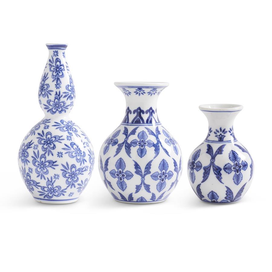 Delft-Inspired Porcelain Bud Vases