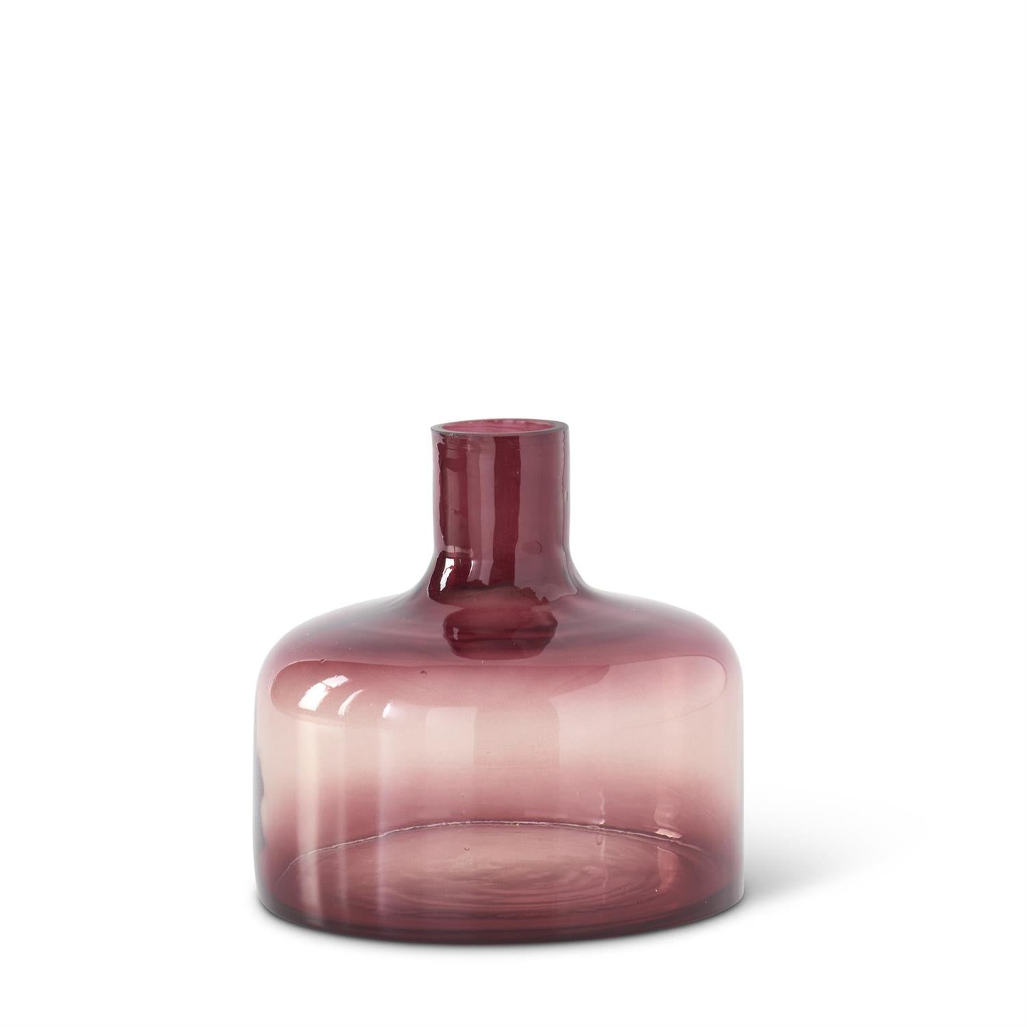 Burgundy Ombre Transparent Glass Vases Default Title