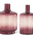Burgundy Ombre Transparent Glass Vases