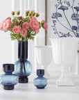 Blue Tone Pot Belly Vases
