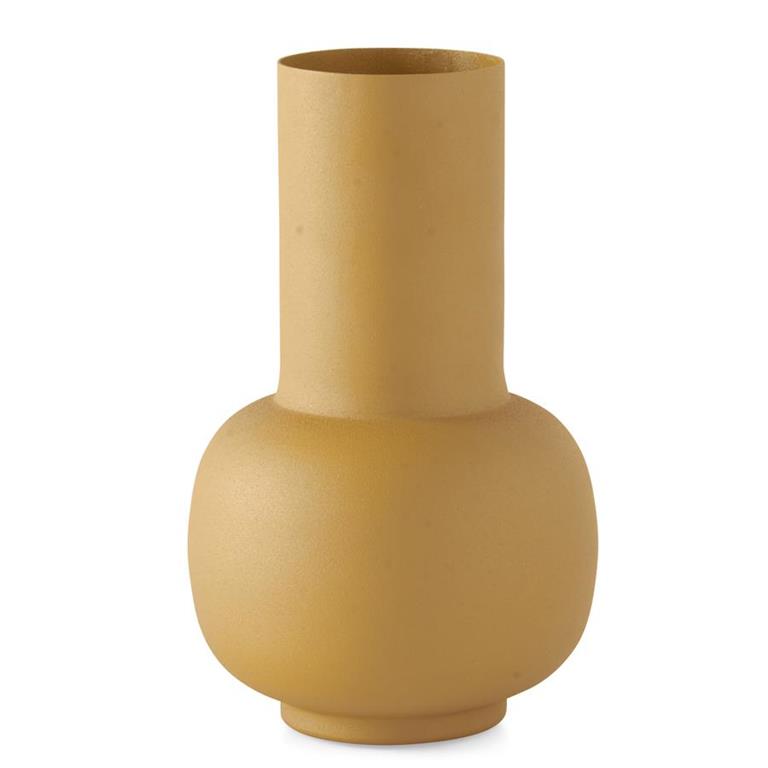 Caramel-Colored Metal Vase Set