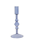 Tall Glass Taper Candle Holder Blue
