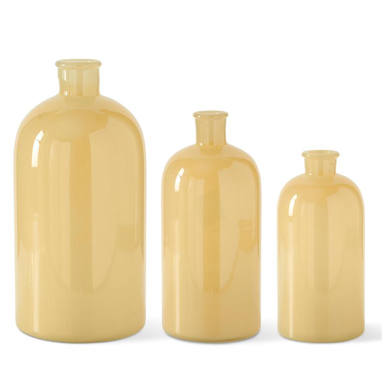 Golden Yellow Glass Bottle Set Large