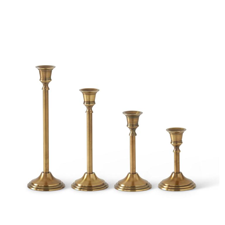Slender Brass Metal Taper Candle Holders
