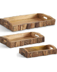 Bark-Edged Wood Nesting Trays