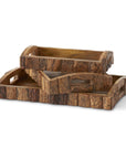 Bark-Edged Wood Nesting Trays