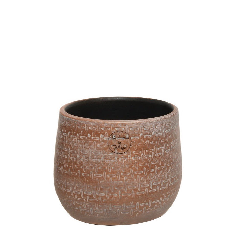 Small Terracotta Planters with Metallic Finish Bronze
