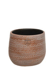 Small Terracotta Planters with Metallic Finish Bronze