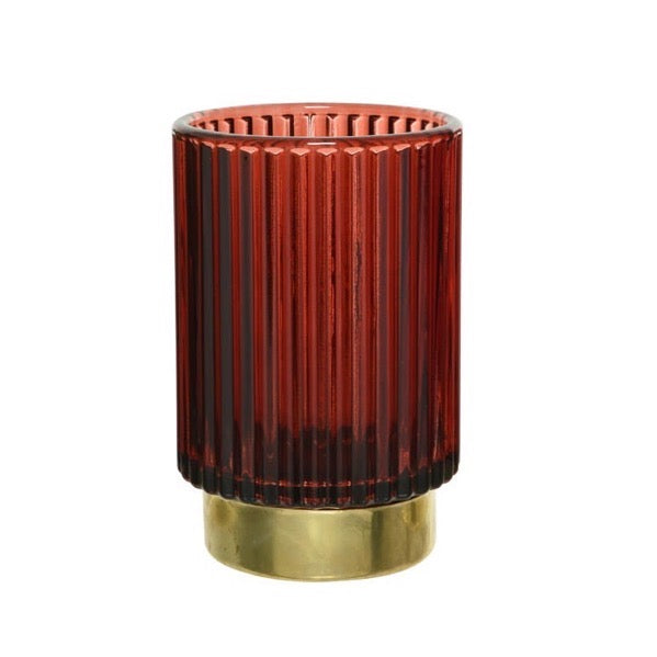 Tea Light Holders in Holiday Colors Burgundy