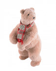 Plush Teddy Bear with Knitted Scarf 17.75" H x 9.5" W x 7" L