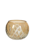 Ornament Shaped Crystal Cut Tea Light Holder Triangle