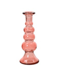Recycled Glass Candle Holders Pink Bubble