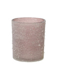 Pink or Green Frosted Glass Tealight Holders Pink