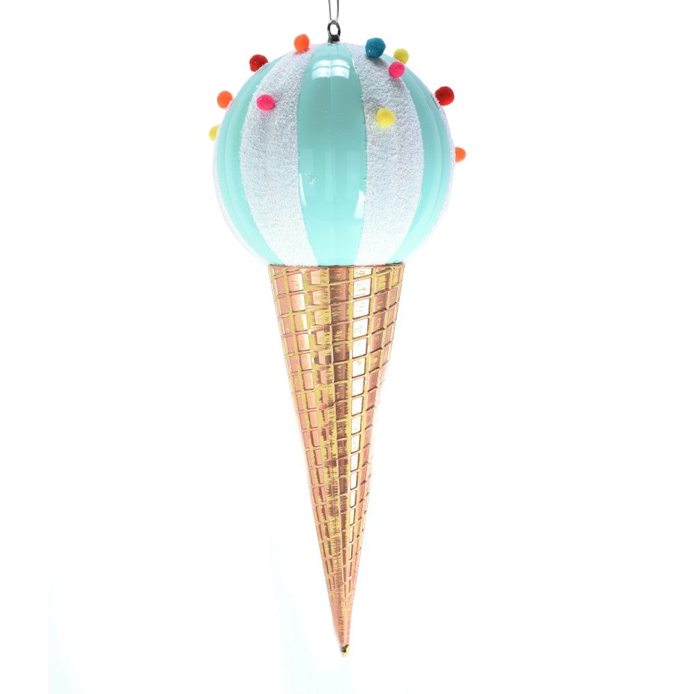 Blue Ice Cream Cone Ornament