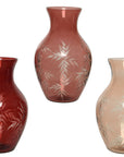Leaf Pattern Glass Vase