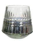 Ribbed Glass Tea Light Holder Short
