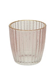 Assorted Pattern Blush and Peach Tea Light Holders Peach Stripe