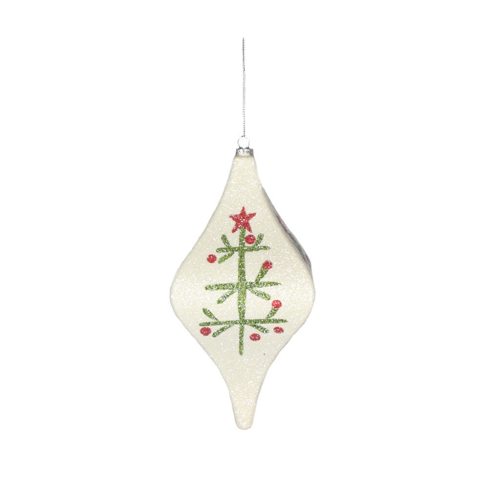 Glitter Tree Drop Ornament