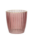 Assorted Pattern Blush and Peach Tea Light Holders Pink Stripe