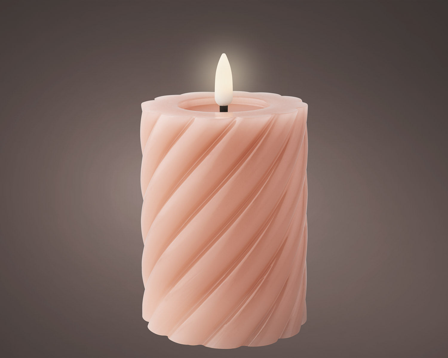 Pink Spiral LED Candle Small