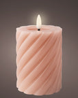 Pink Spiral LED Candle Small