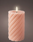 Pink Spiral LED Candle Medium