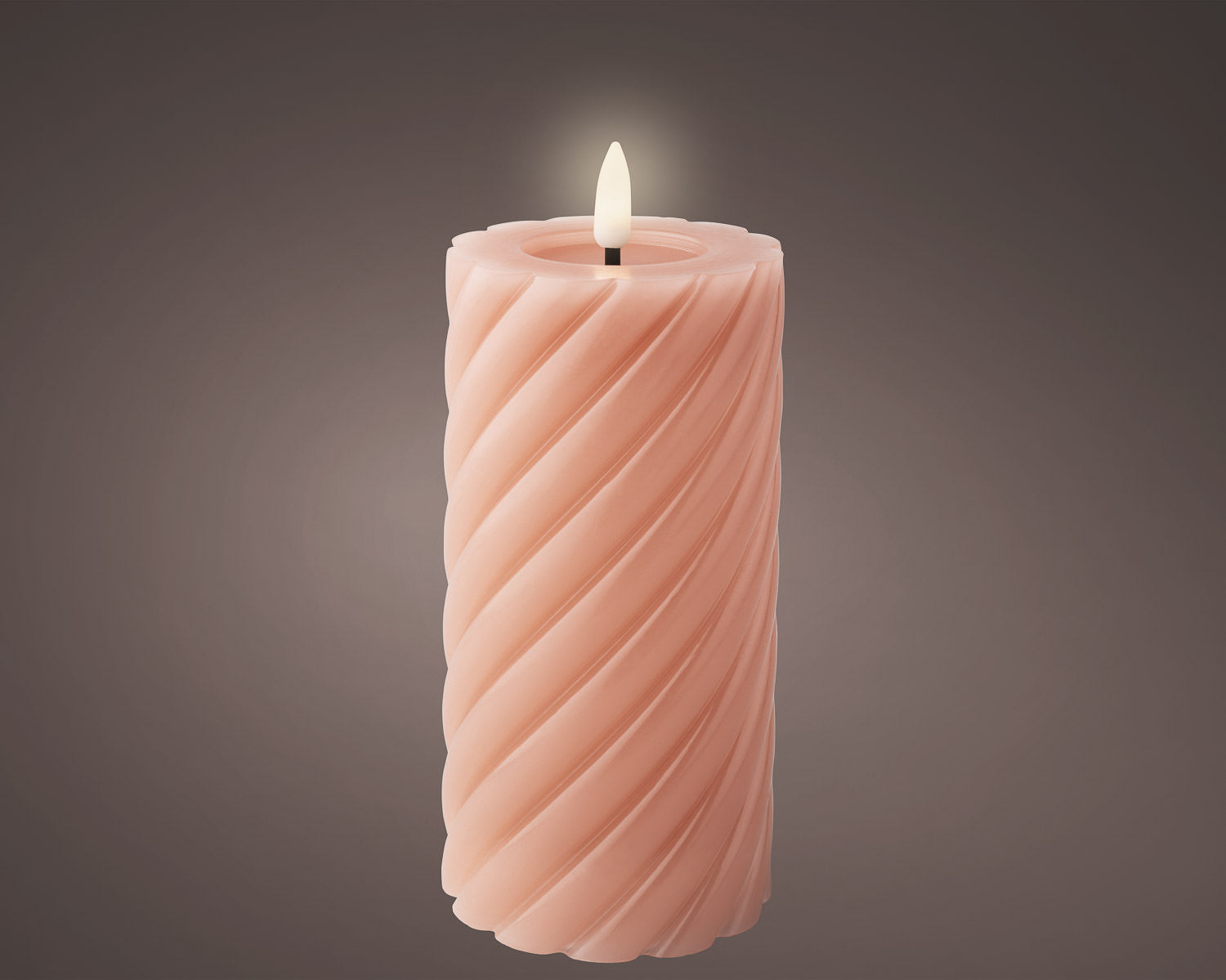 Pink Spiral LED Candle Large