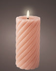 Pink Spiral LED Candle Large