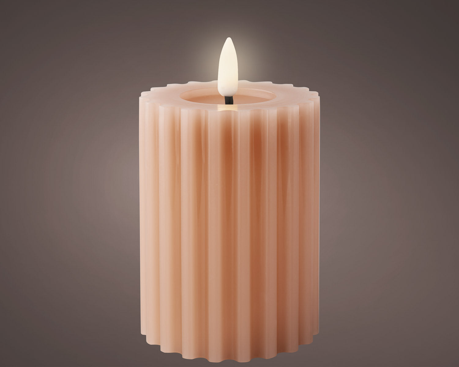 Pink Striped LED Candle Small