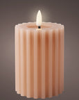Pink Striped LED Candle Small