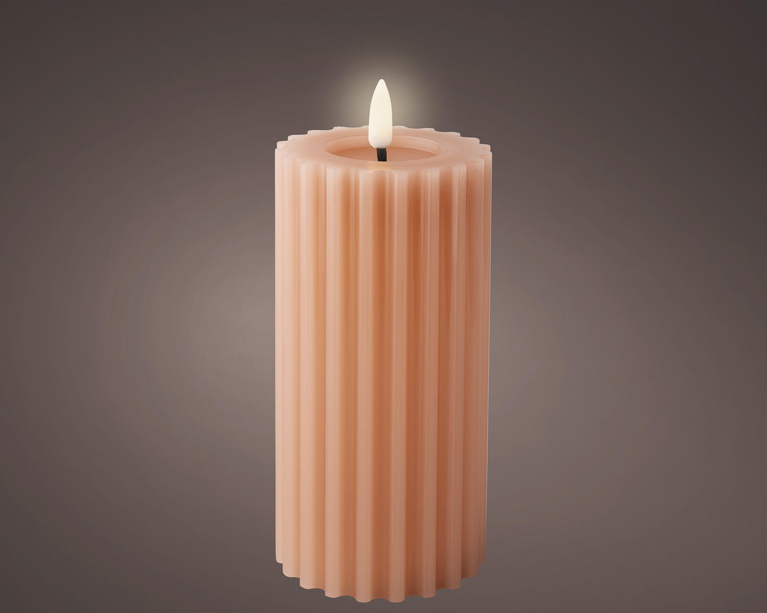 Pink Striped LED Candle Large