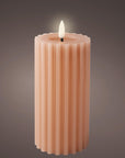 Pink Striped LED Candle Large
