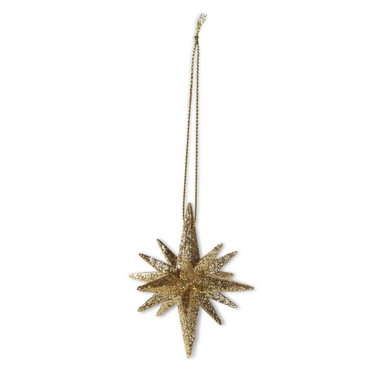 Gold Glitter Bursting Star Ornament