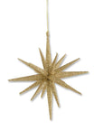 Glitter Star Ornament Gold 6"