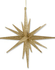 Large Glitter Star Ornament Gold 8"