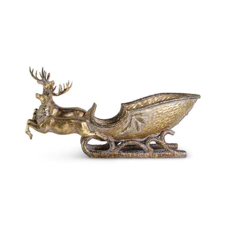Golden Sleigh with Reindeer