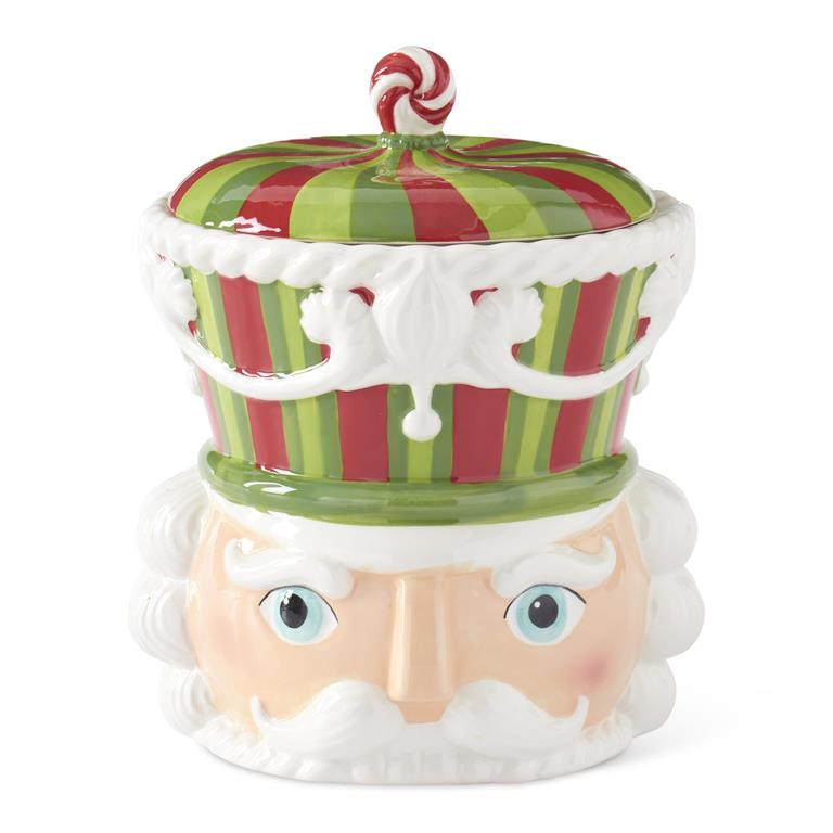Red and Green Nutcracker Cookie Jar