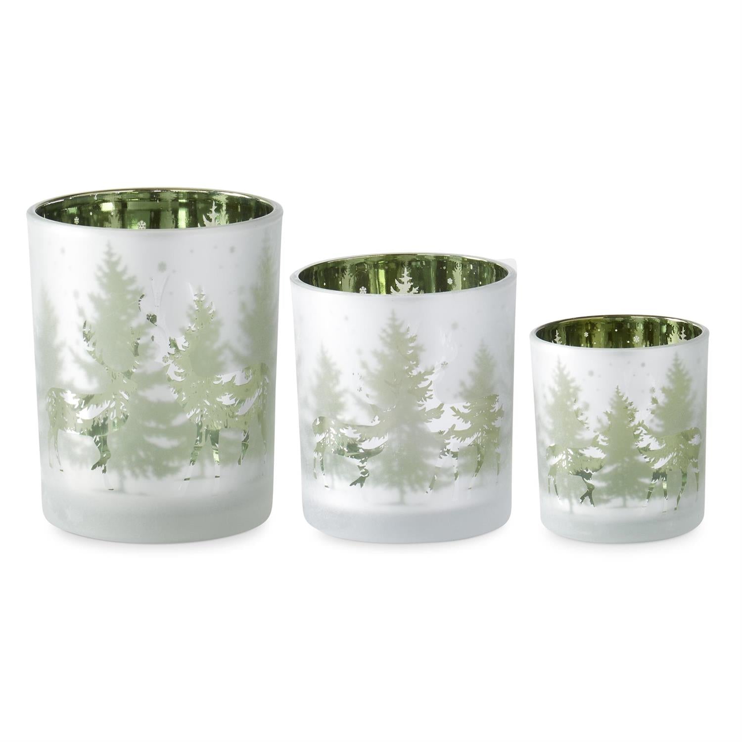 Frosted-Tree Votive Candle Holder
