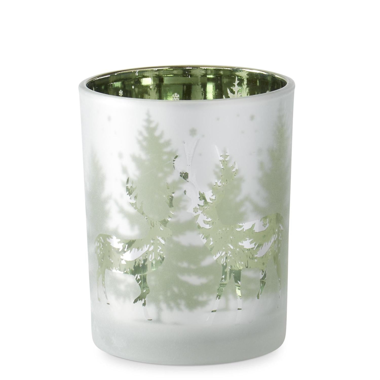 Frosted-Tree Votive Candle Holder