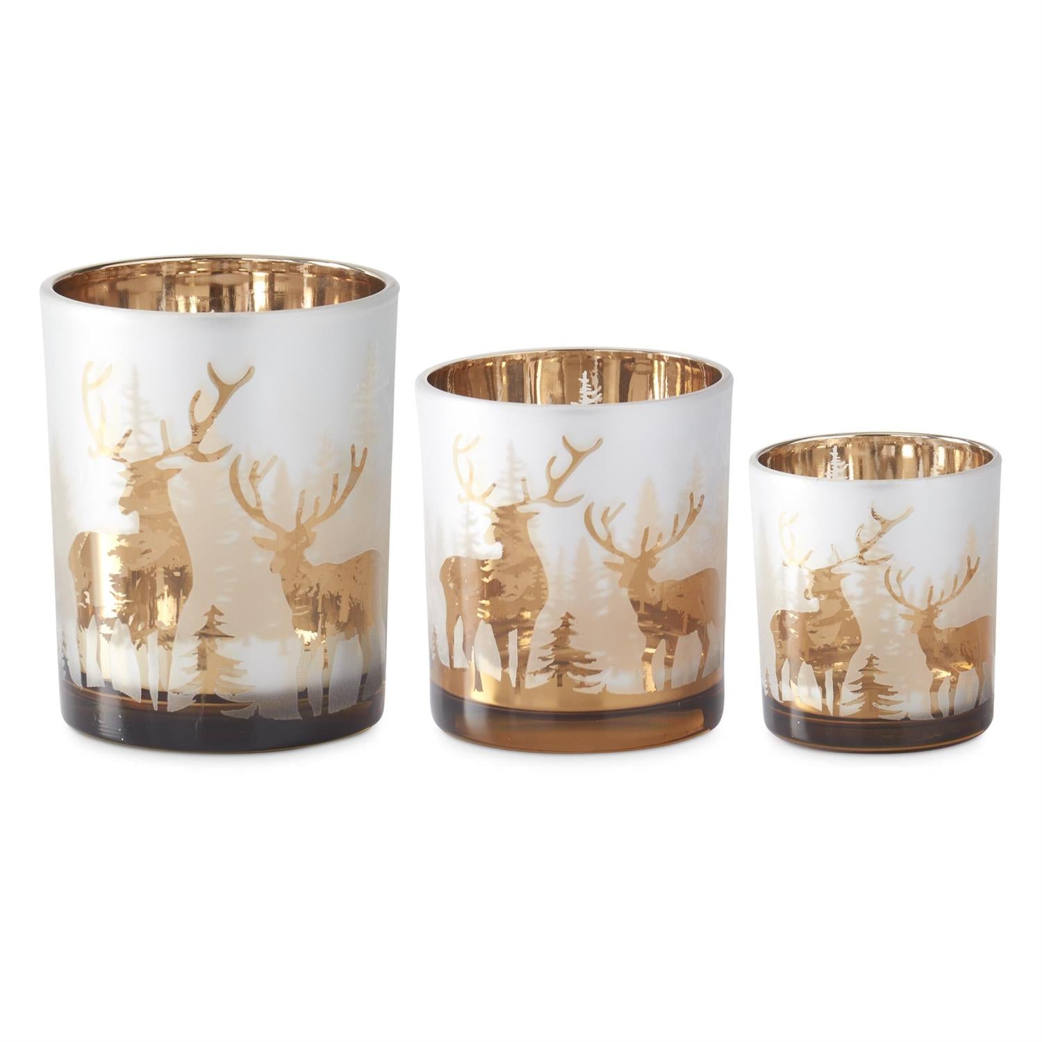 Frosted Reindeer Votive Candle Holders