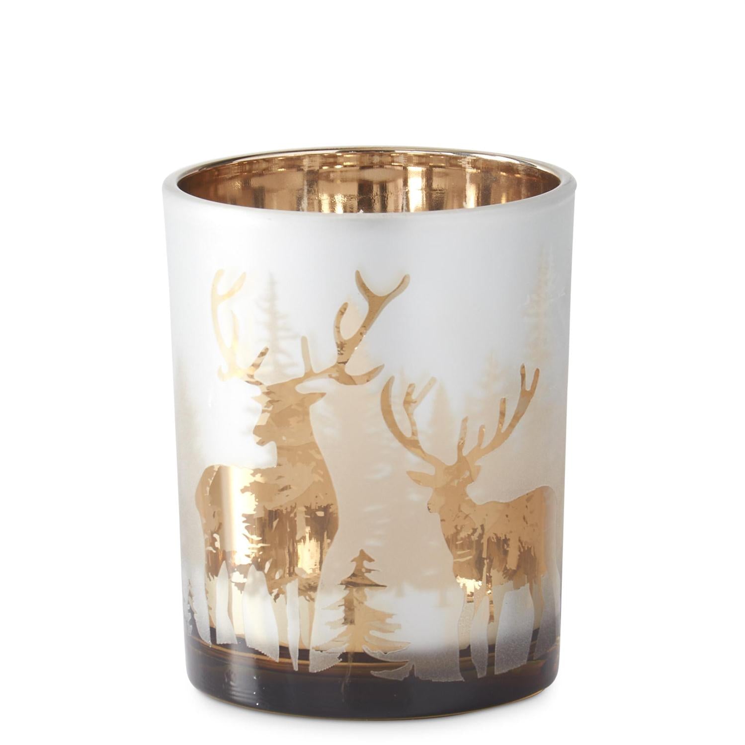Frosted Reindeer Votive Candle Holders