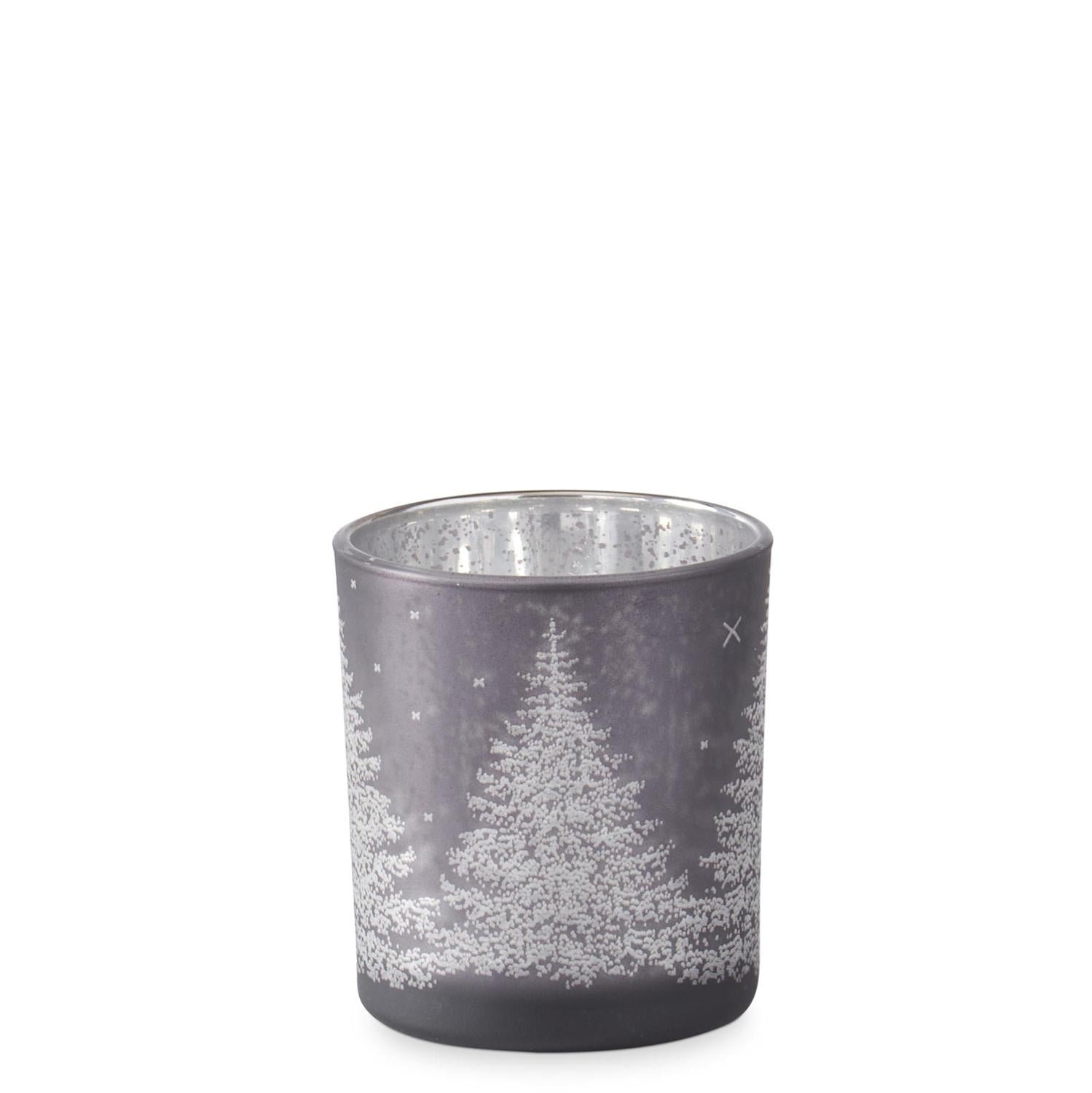Matte Silver Tree Candle Holders