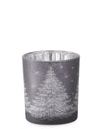 Matte Silver Tree Candle Holders